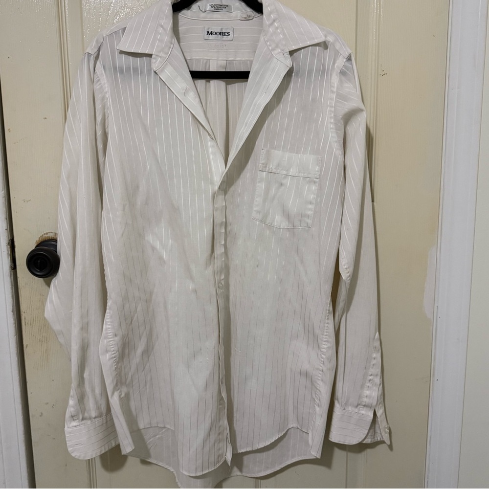 White Button Up Striped Shirt